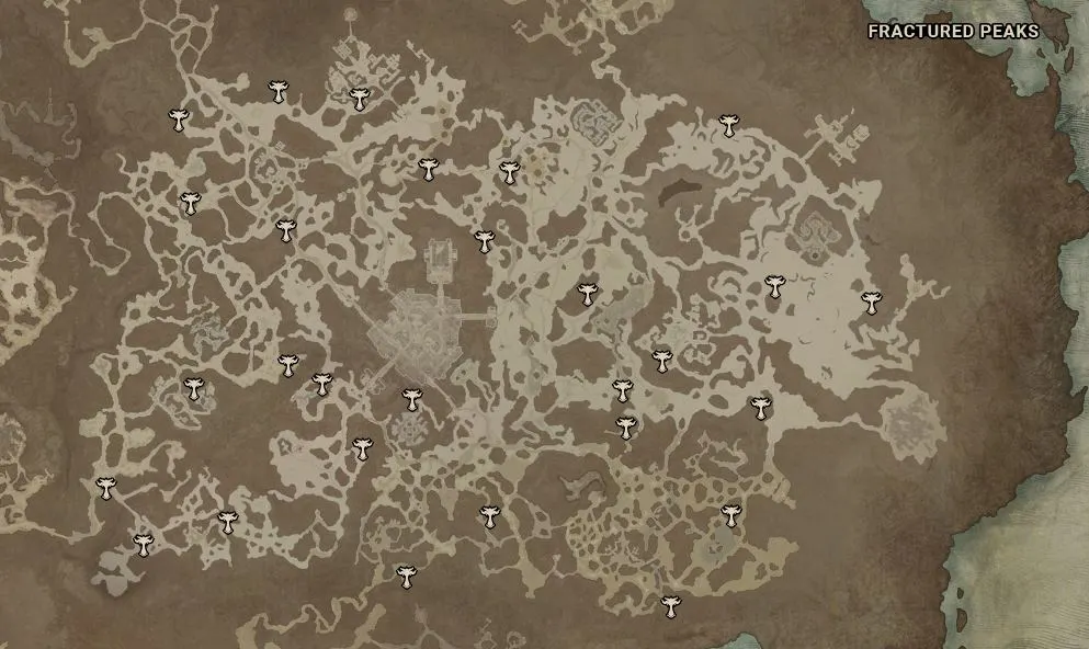 Fractured Peaks Altars of Lilith Map